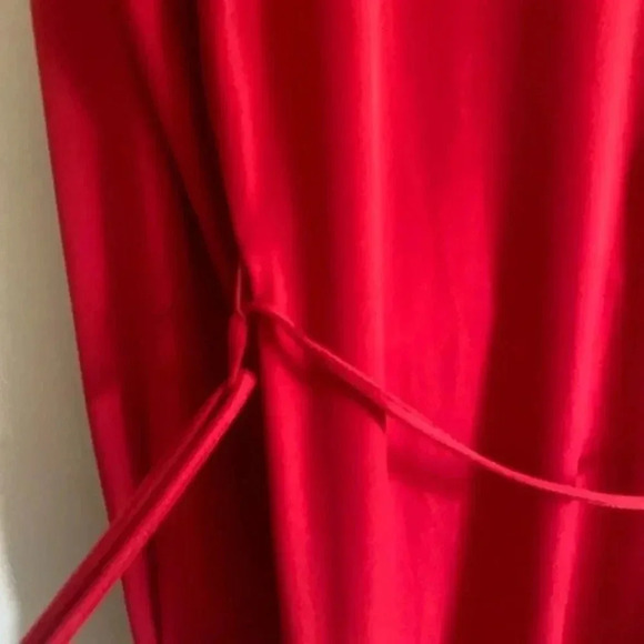 Calvin Klein Red Shirt Dress with Waist Tie - Picture 11 of 13